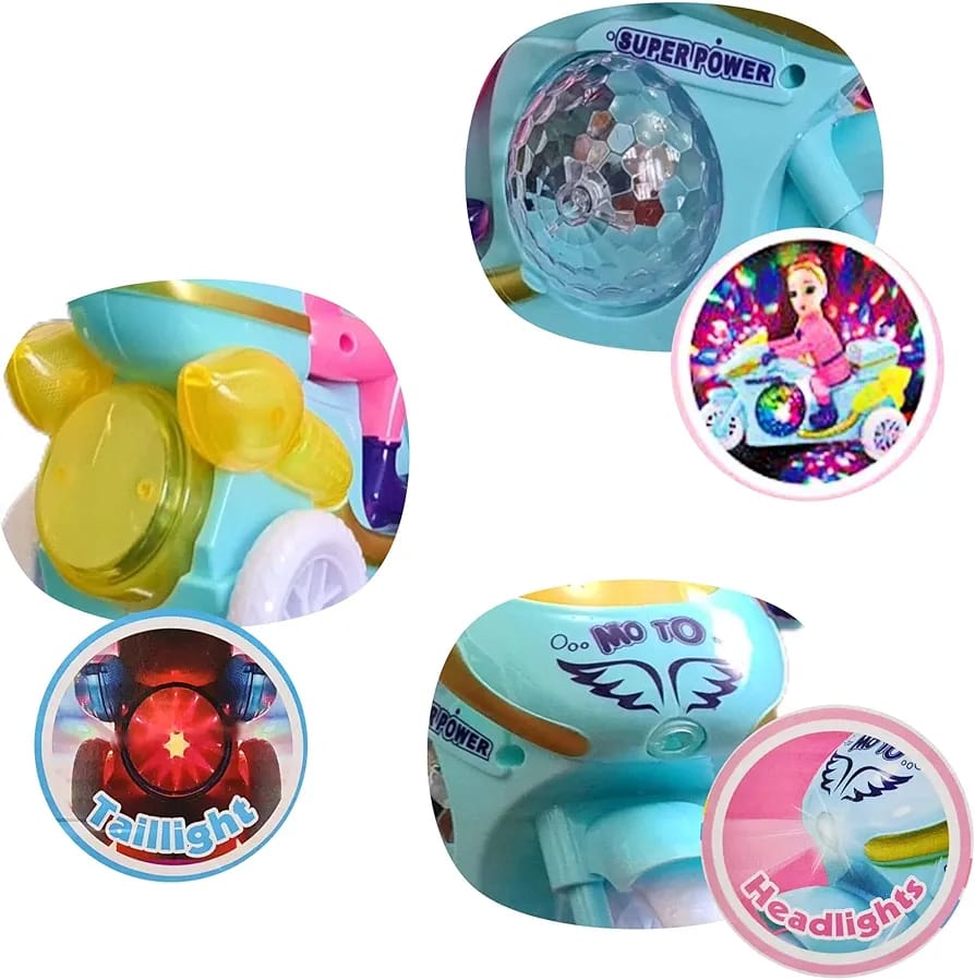 Princess Motorbike Toy With Lights Music And Dolls