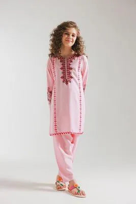 Pink Embroidered Lawn 2-Piece Set for Women