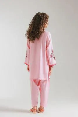 Pink Embroidered Lawn 2-Piece Set for Women